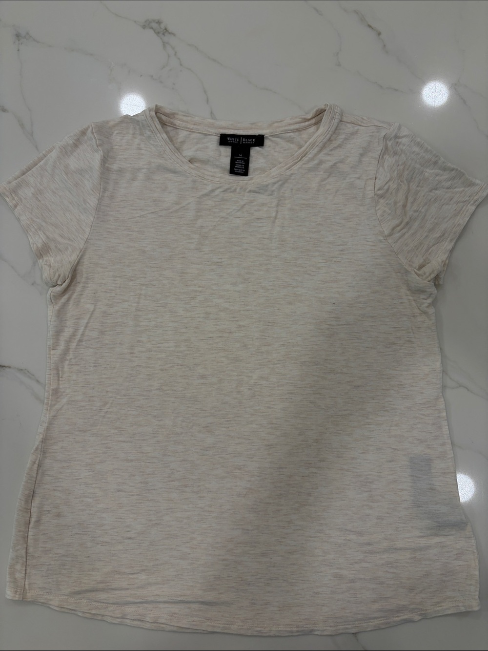 White House Black Market Cream Short-Sleeve Women's Tee